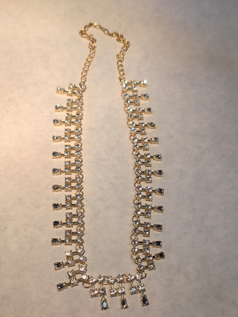 Gold-Tone Sparkling Clear Stones Necklace